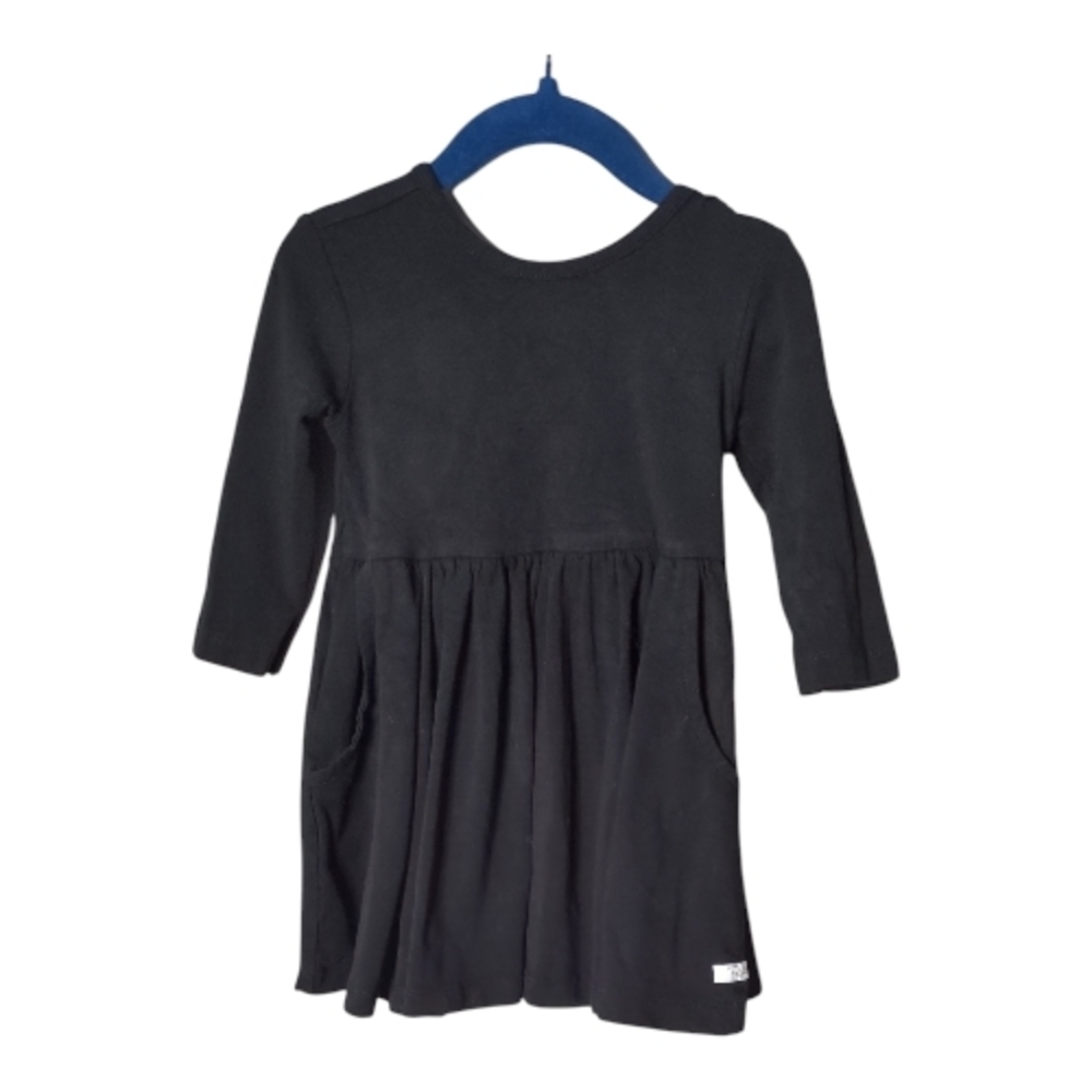 RuffleButts Toddler Girls Knit Twirl Long Sleeve‎ Dress Black Size 2T